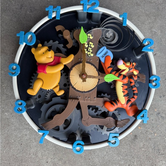 Disney Winnie the Pooh and Tigger Wall Clock with Blue Numbers